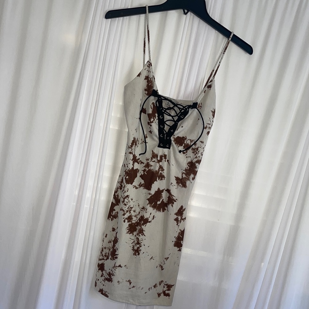 Cow print mini dress
